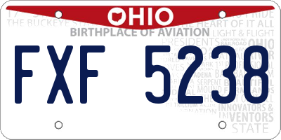 OH license plate FXF5238