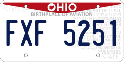 OH license plate FXF5251