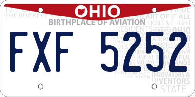 OH license plate FXF5252