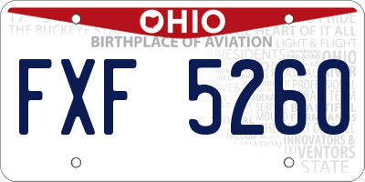 OH license plate FXF5260