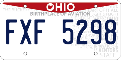 OH license plate FXF5298