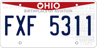 OH license plate FXF5311
