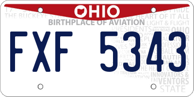 OH license plate FXF5343