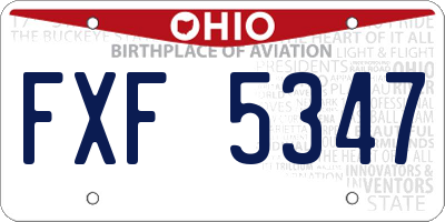 OH license plate FXF5347