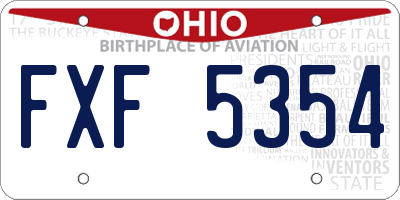 OH license plate FXF5354