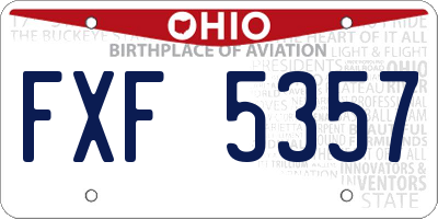 OH license plate FXF5357