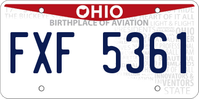 OH license plate FXF5361