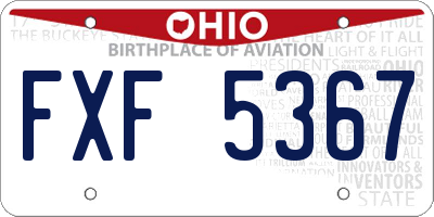 OH license plate FXF5367