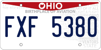 OH license plate FXF5380