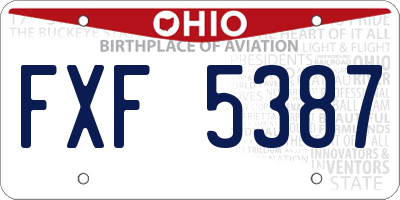 OH license plate FXF5387