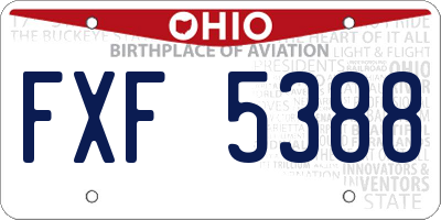 OH license plate FXF5388