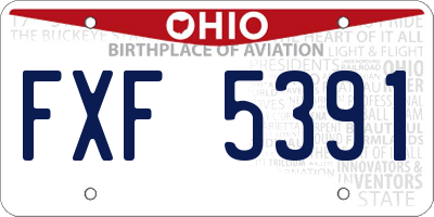 OH license plate FXF5391