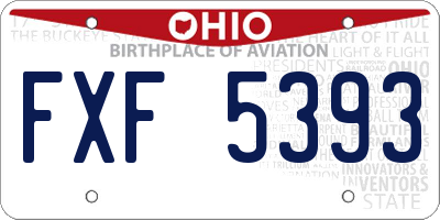 OH license plate FXF5393