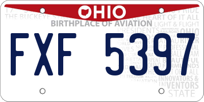 OH license plate FXF5397