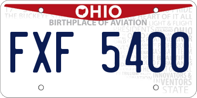 OH license plate FXF5400