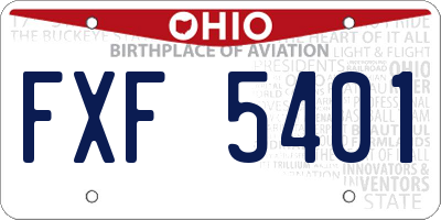 OH license plate FXF5401