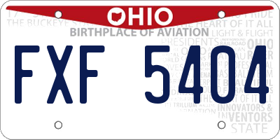 OH license plate FXF5404