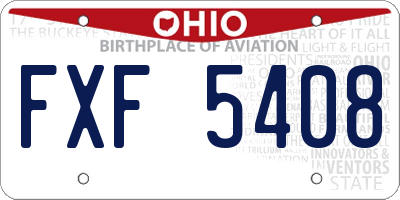 OH license plate FXF5408