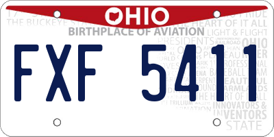 OH license plate FXF5411