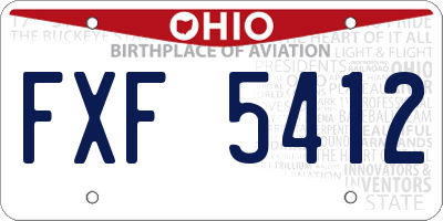 OH license plate FXF5412