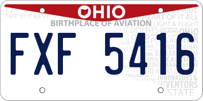 OH license plate FXF5416