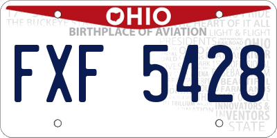 OH license plate FXF5428