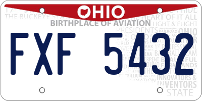 OH license plate FXF5432