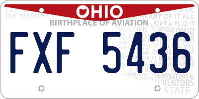 OH license plate FXF5436