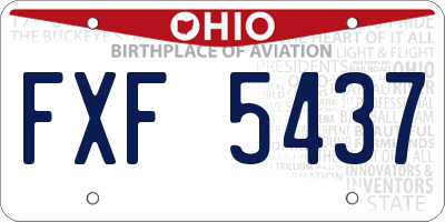 OH license plate FXF5437