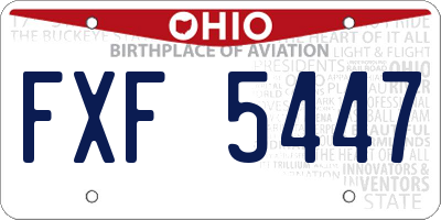 OH license plate FXF5447
