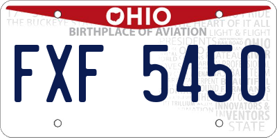 OH license plate FXF5450
