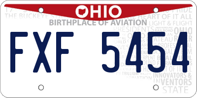 OH license plate FXF5454