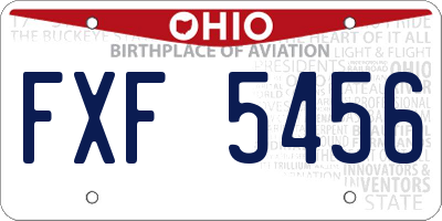 OH license plate FXF5456
