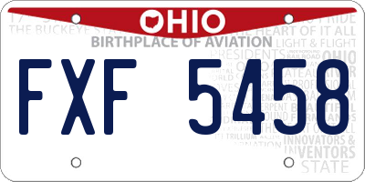 OH license plate FXF5458