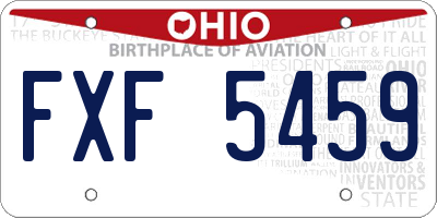 OH license plate FXF5459