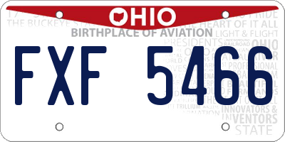 OH license plate FXF5466