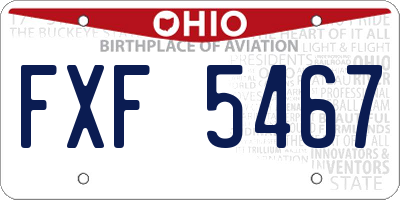 OH license plate FXF5467
