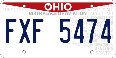 OH license plate FXF5474