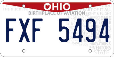OH license plate FXF5494