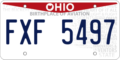 OH license plate FXF5497