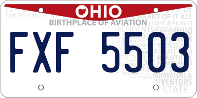 OH license plate FXF5503
