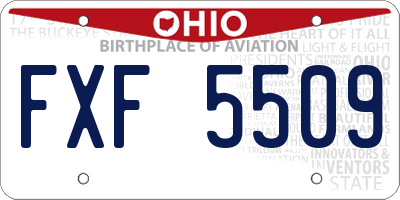 OH license plate FXF5509