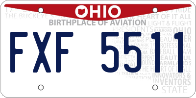 OH license plate FXF5511