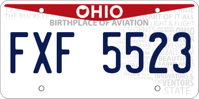 OH license plate FXF5523