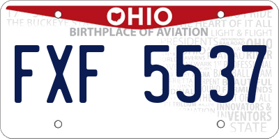 OH license plate FXF5537