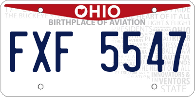 OH license plate FXF5547
