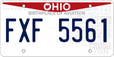OH license plate FXF5561