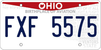 OH license plate FXF5575