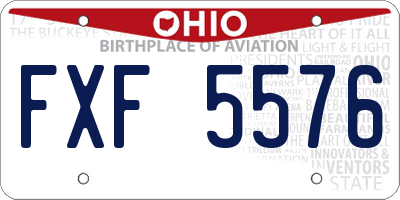 OH license plate FXF5576
