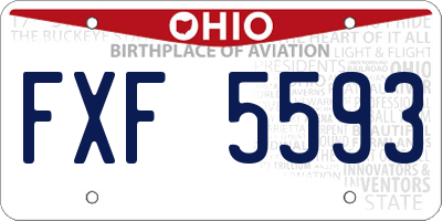 OH license plate FXF5593